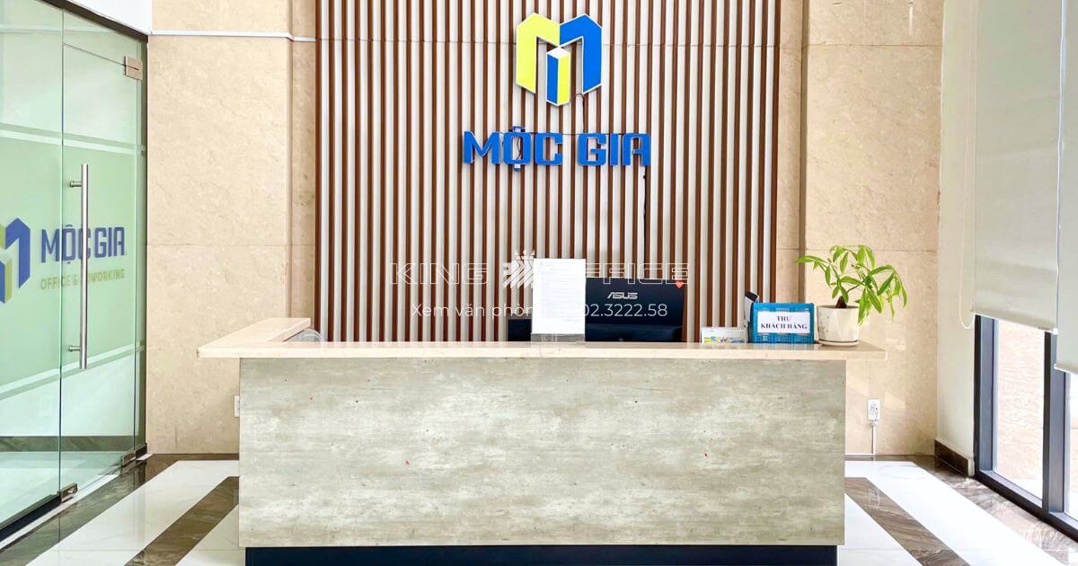 quầy lễ tân mộc gia building tân bình