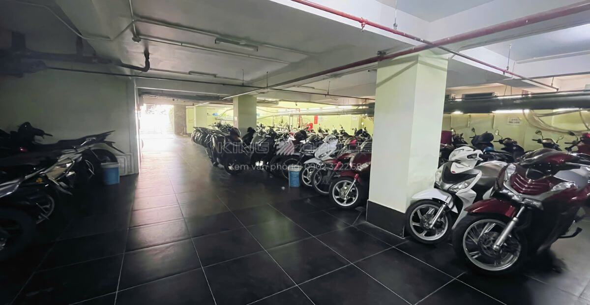 Hầm đổ xe tòa nhà P&T Building Tân Bình