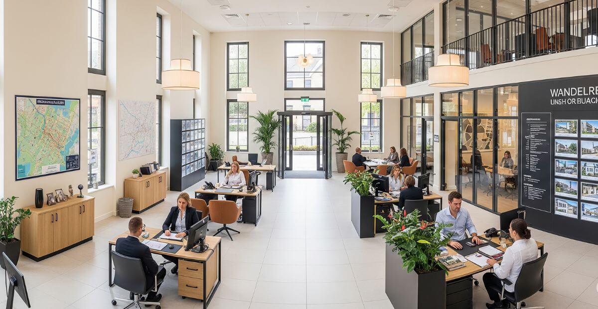 Hình ảnh thiết kế văn phòng 600m2 cho văn phòng bất động sản