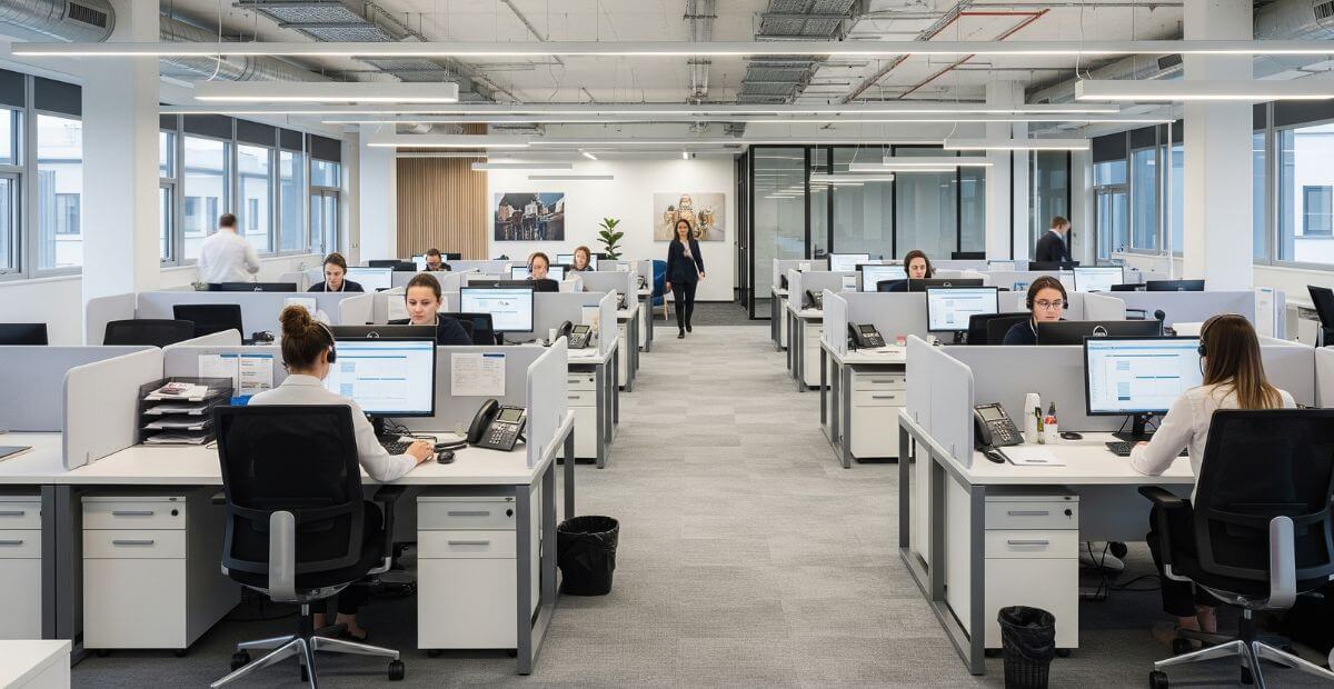 Hình ảnh thiết kế văn phòng 600m2 cho văn phòng dịch vụ khách hàng