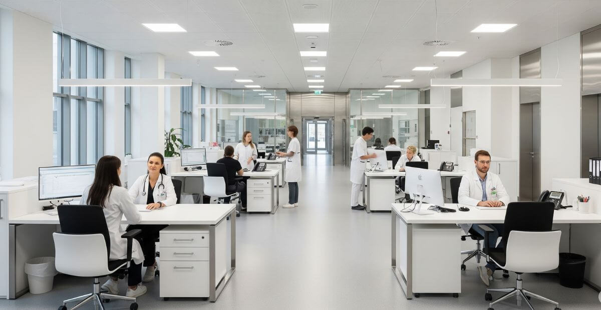 Hình ảnh thiết kế văn phòng 600m2 cho văn phòng y tế