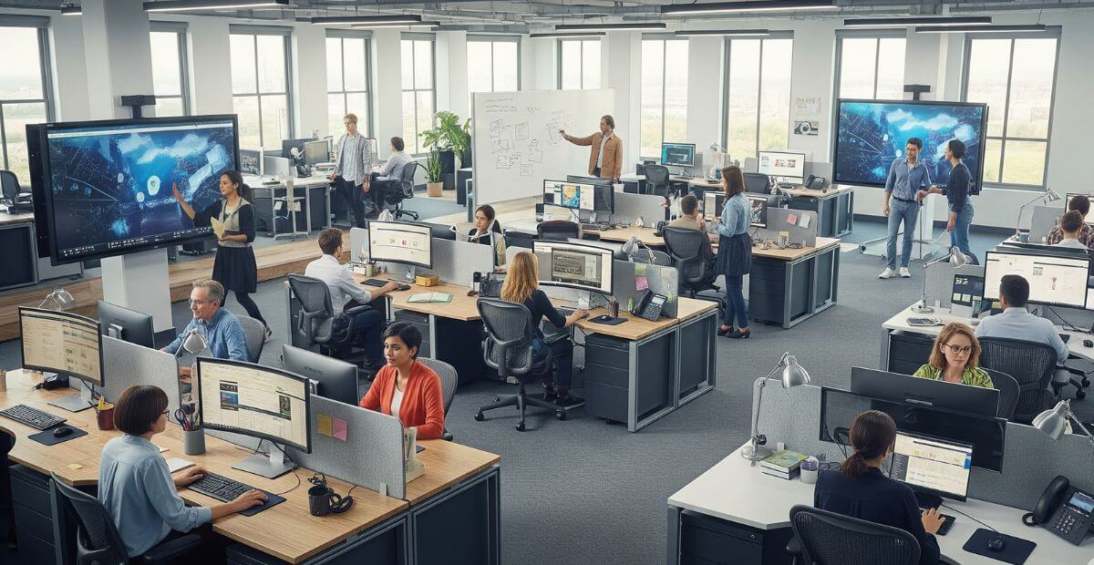 Thiết kế văn phòng 600m2 cho văn phòng công nghệ mới