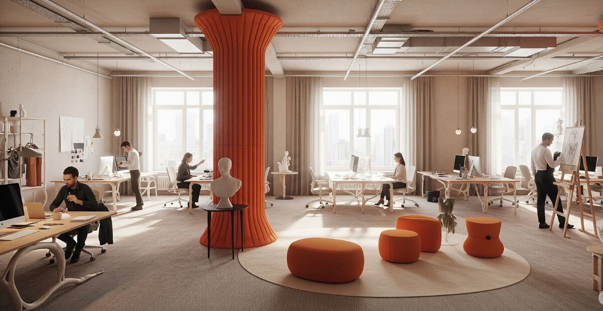 Thiết kế văn phòng 600m2 cho văn phòng sáng tạo, đẹp