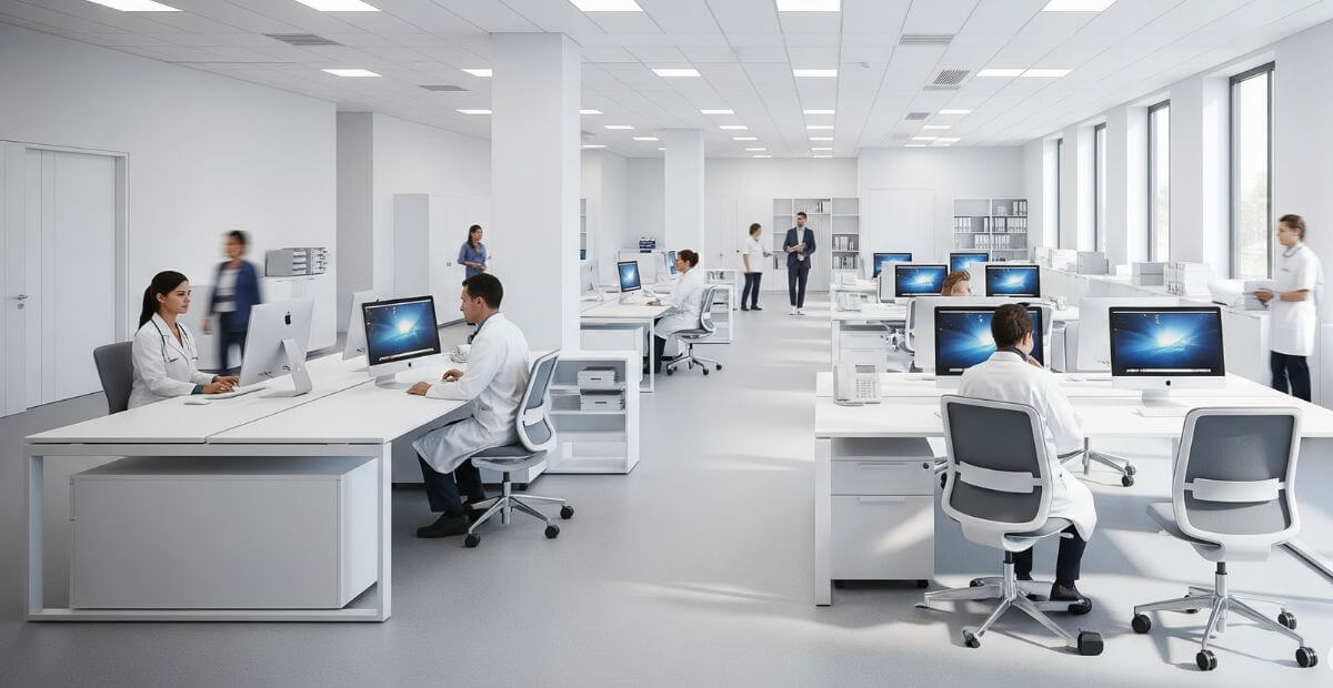 Thiết kế văn phòng 600m2 cho văn phòng y tế mới
