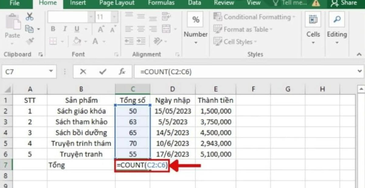 Cấu trúc hàm COUNT và cú pháp chuẩn