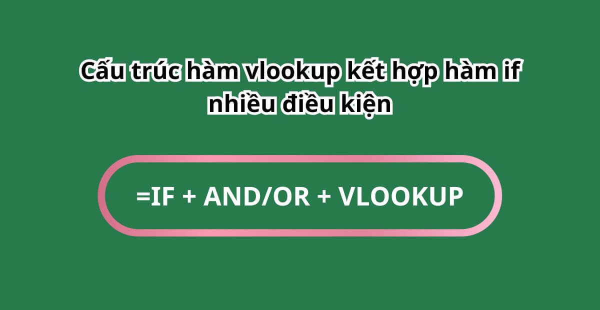 Cấu trúc và cú pháp viết hàm if kết hợp vlookup nhiều điều kiện