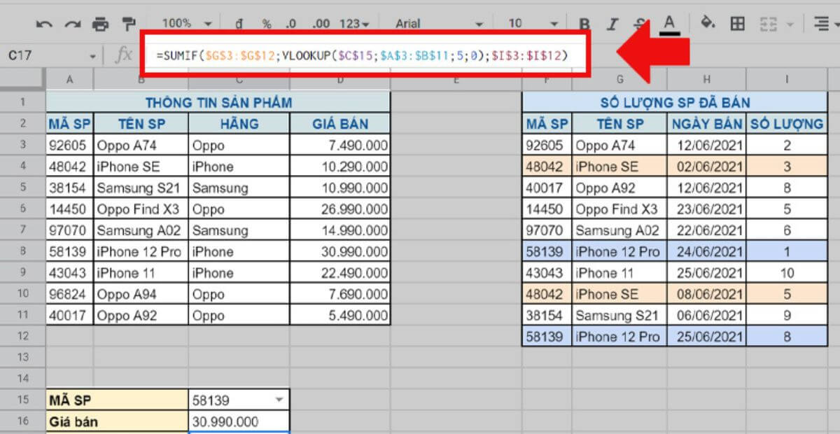Khi nào cần dùng hàm sumif kết hợp vlookup và vì sao nó quan trọng