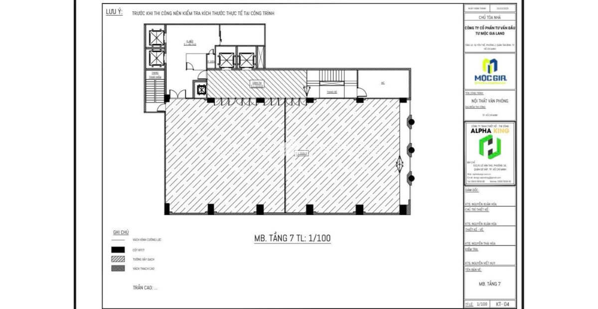 Layout thiết kế tòa nhà Mộc Gia Lũy Bán Bích Tân Phú