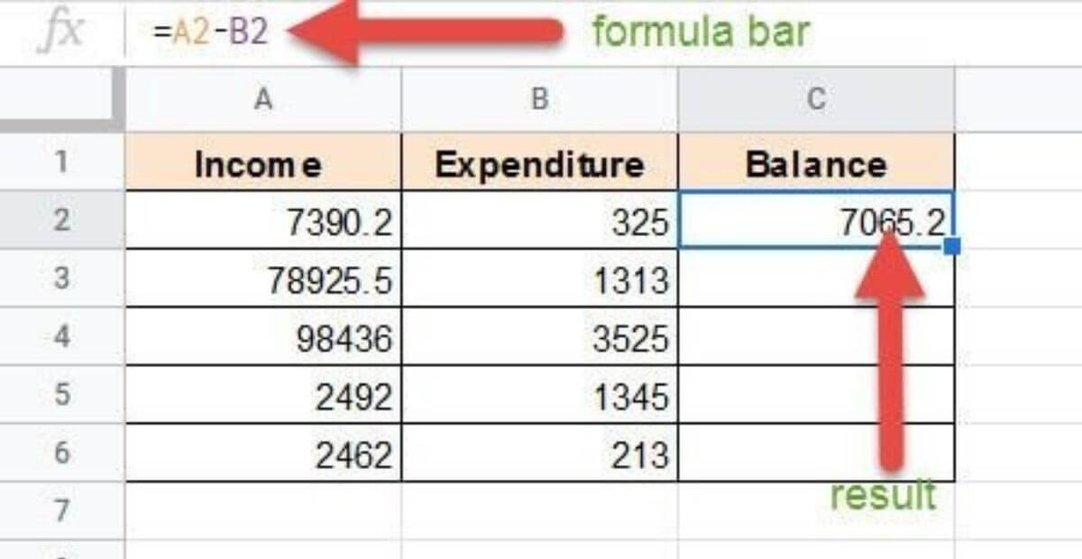 Phép trừ 2 giá trị đơn giản bằng toán tử