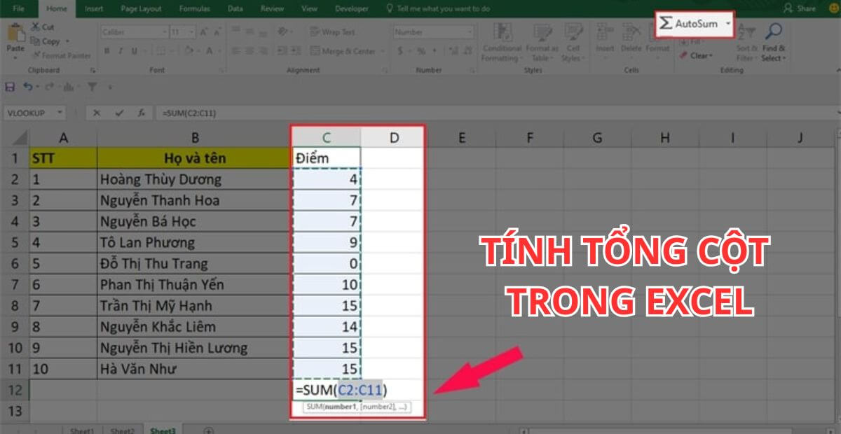 Các hàm tính tổng cột trong excel linh hoạt theo điều kiện-2