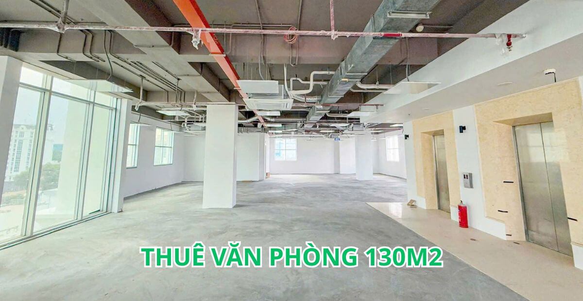 Diện tích văn phòng 130m2 phù hợp với các doanh nghiệp từ 50 đến 60 nhân sự