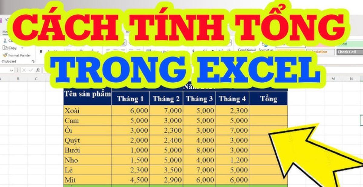 Giới thiệu chung về cách tính tổng trong Excel