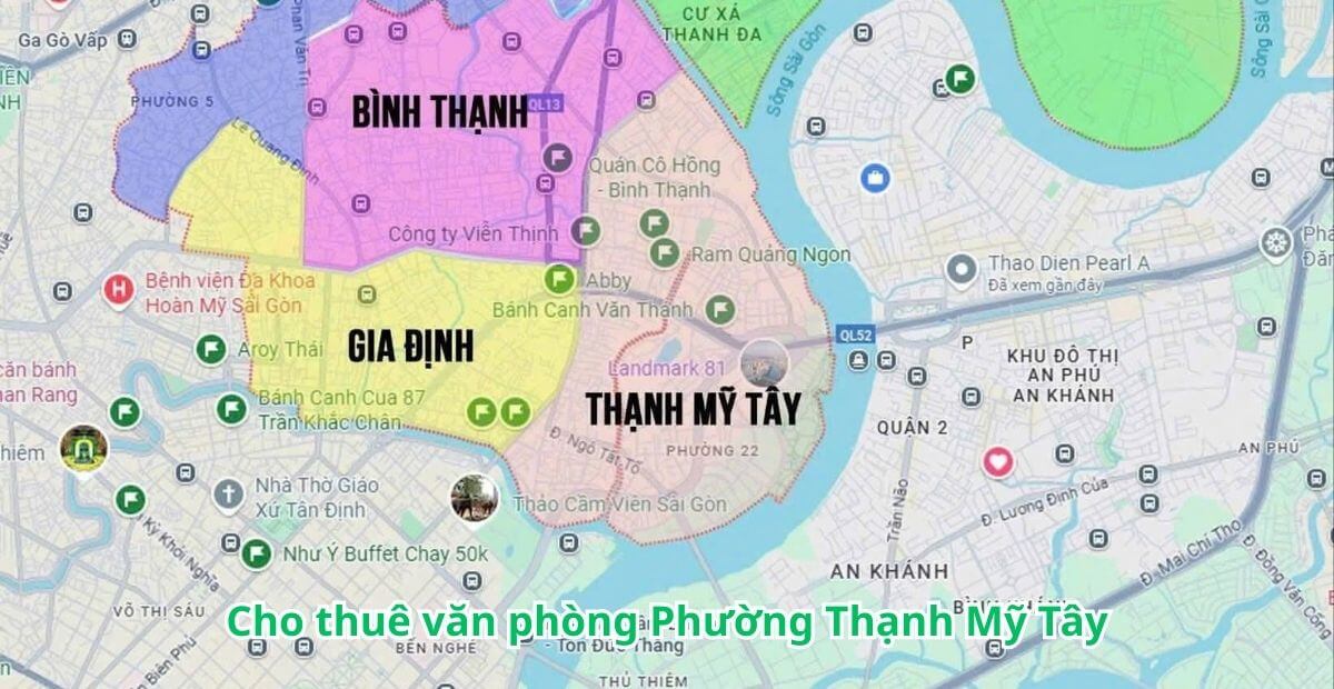 Bảng giá cho thuê văn phòng phường Thạnh Mỹ Tây năm 2025