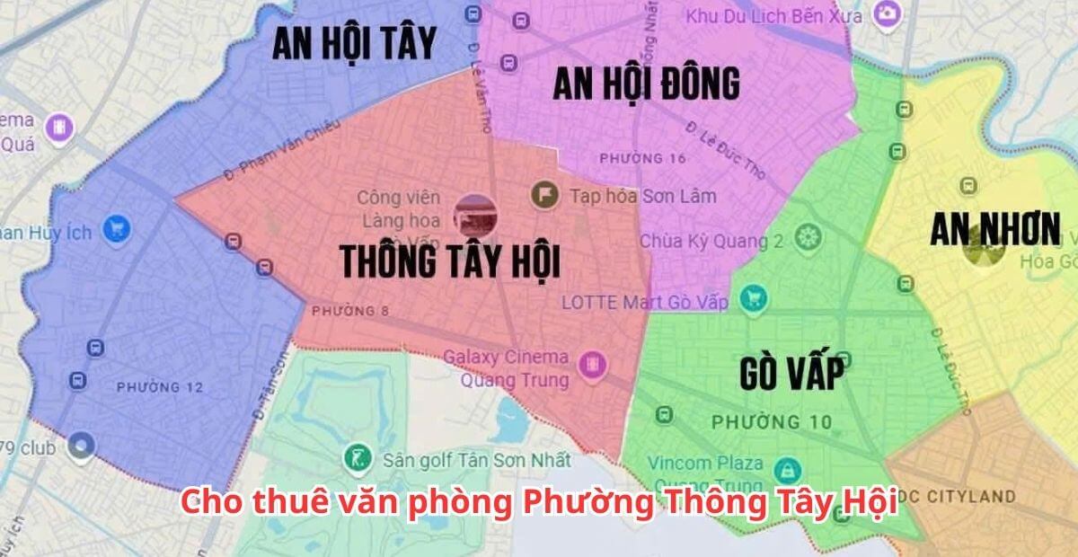 Bảng giá cho thuê văn phòng phường Thông Tây Hội năm 2025