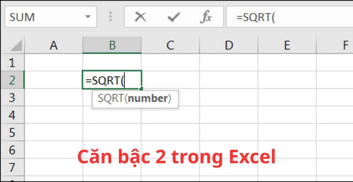 Các cách tính căn bậc 2 trong Excel