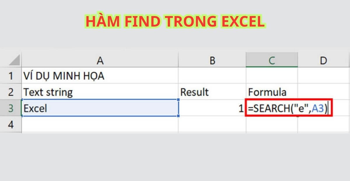 So sánh hàm FIND và SEARCH trong Excel chi tiết