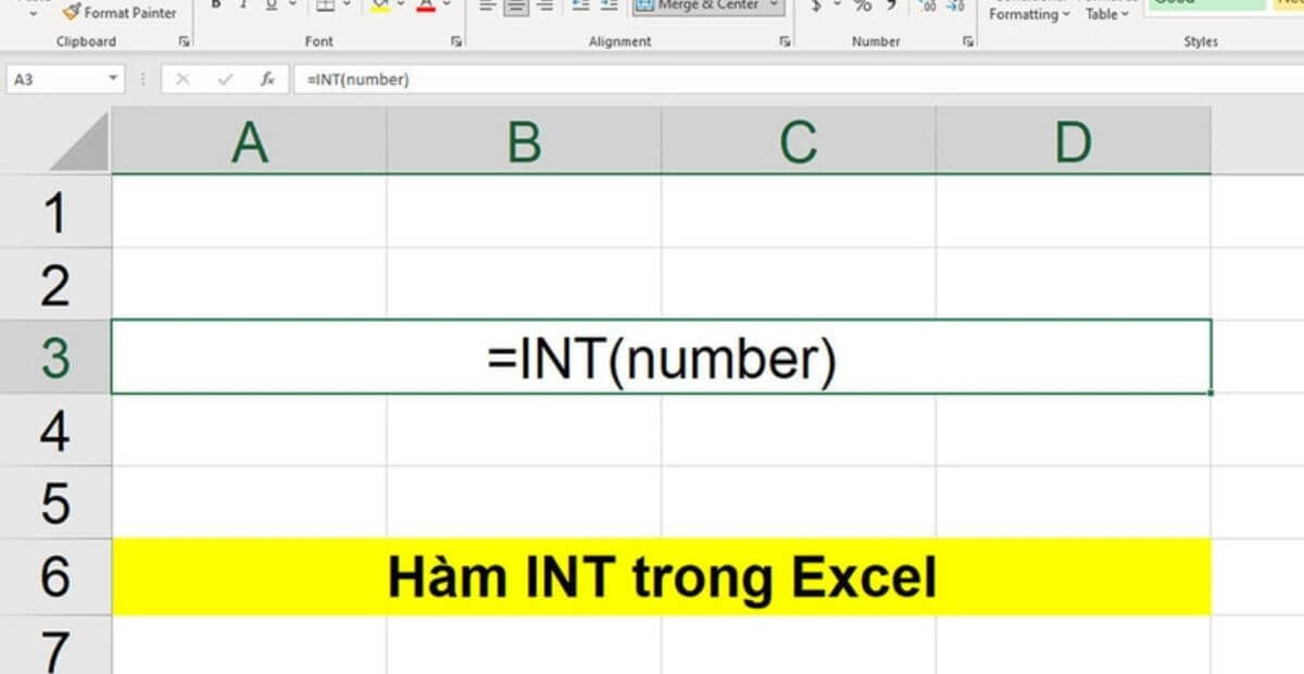 Ví dụ minh họa hàm INT trong Excel