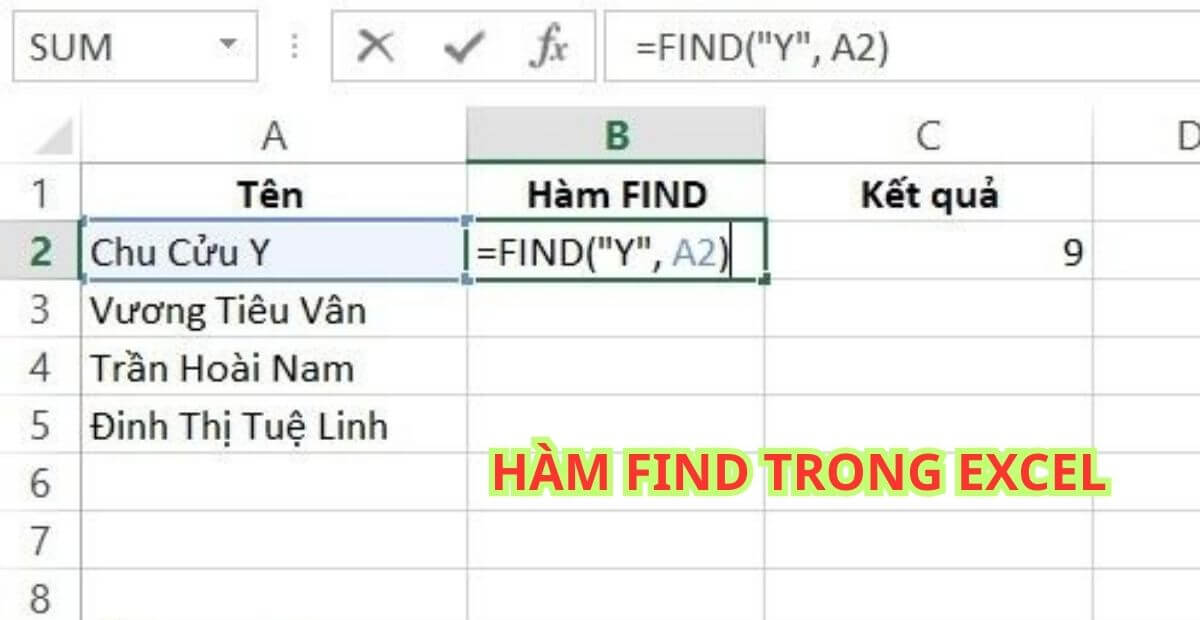 Ví dụ minh họa với hàm FIND chi tiết dễ hiểu
