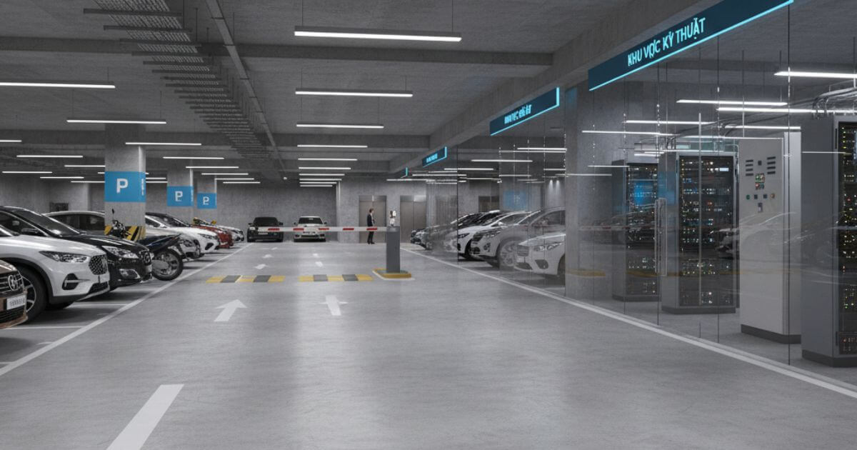 tầng hầm bãi đỗ xe và khu kỹ thuật