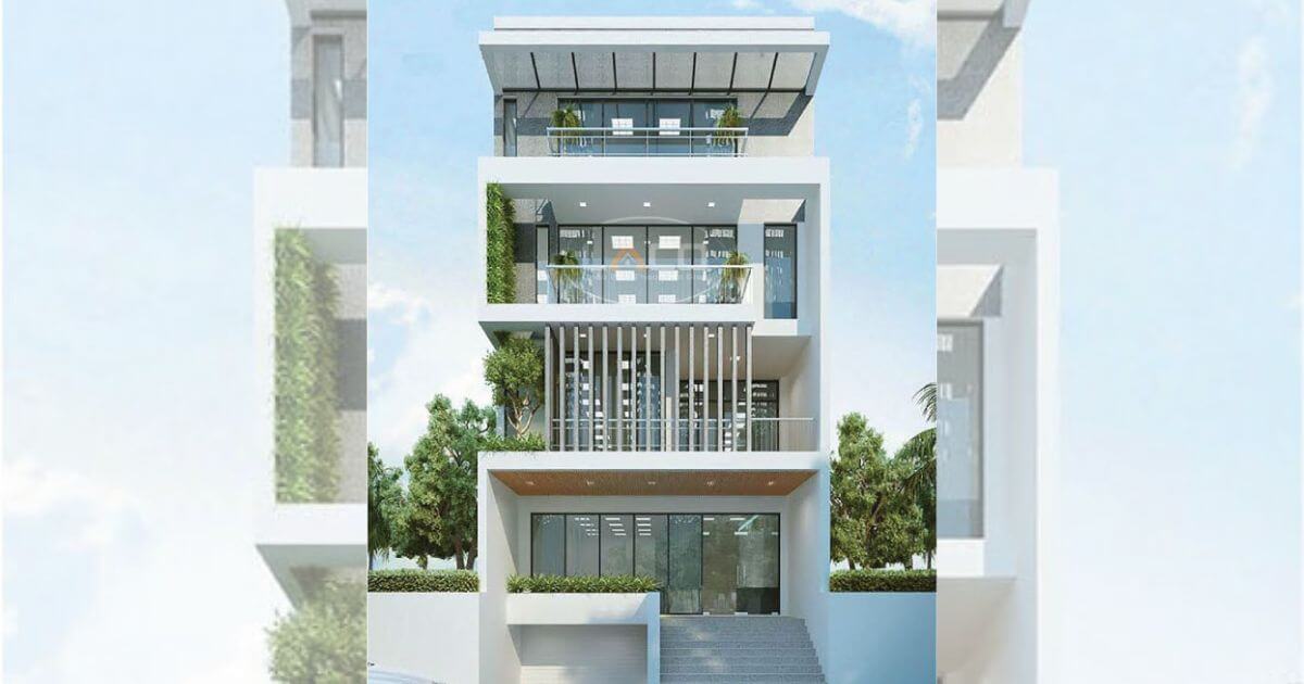 xu hướng thiết kế nhà văn phòng 4 tầng