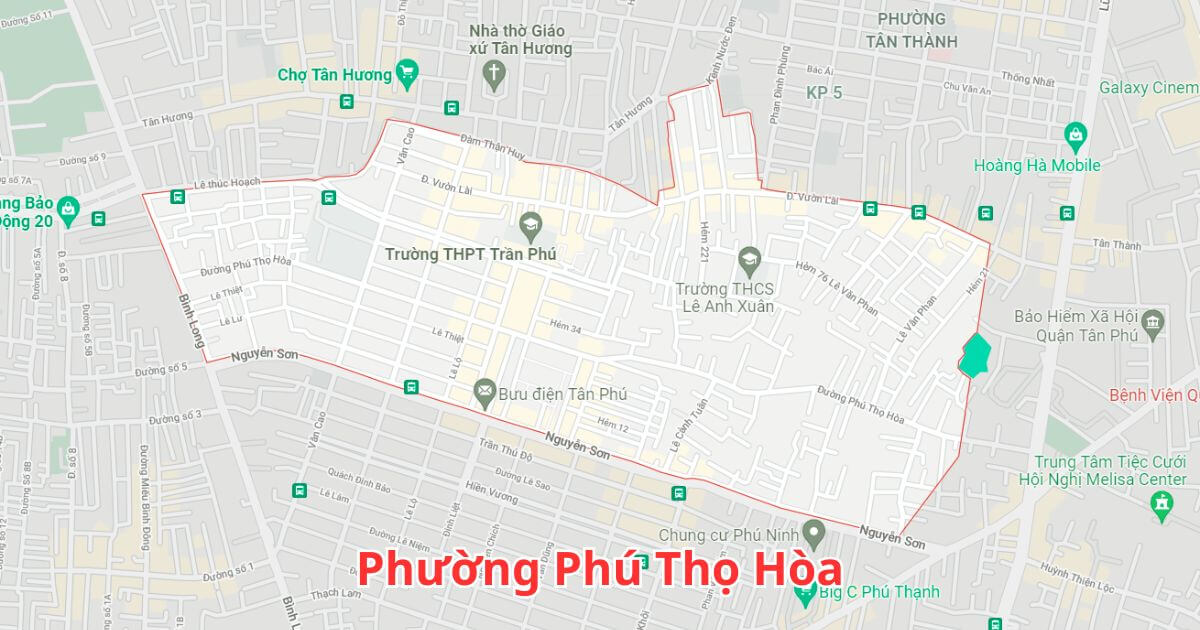 Phường Phú Thọ Hòa thuộc quận nào