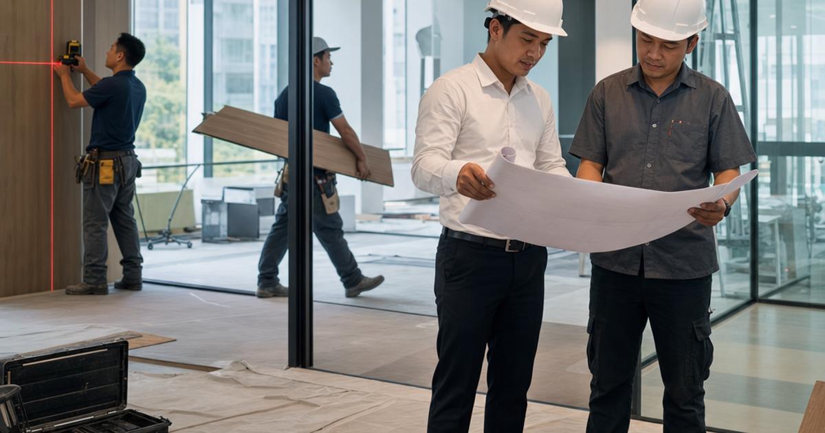thi công sửa chữa văn phòng - 7 Bước Thi Công Sửa Chữa Văn Phòng Đúng Quy Trình Mới Nhất