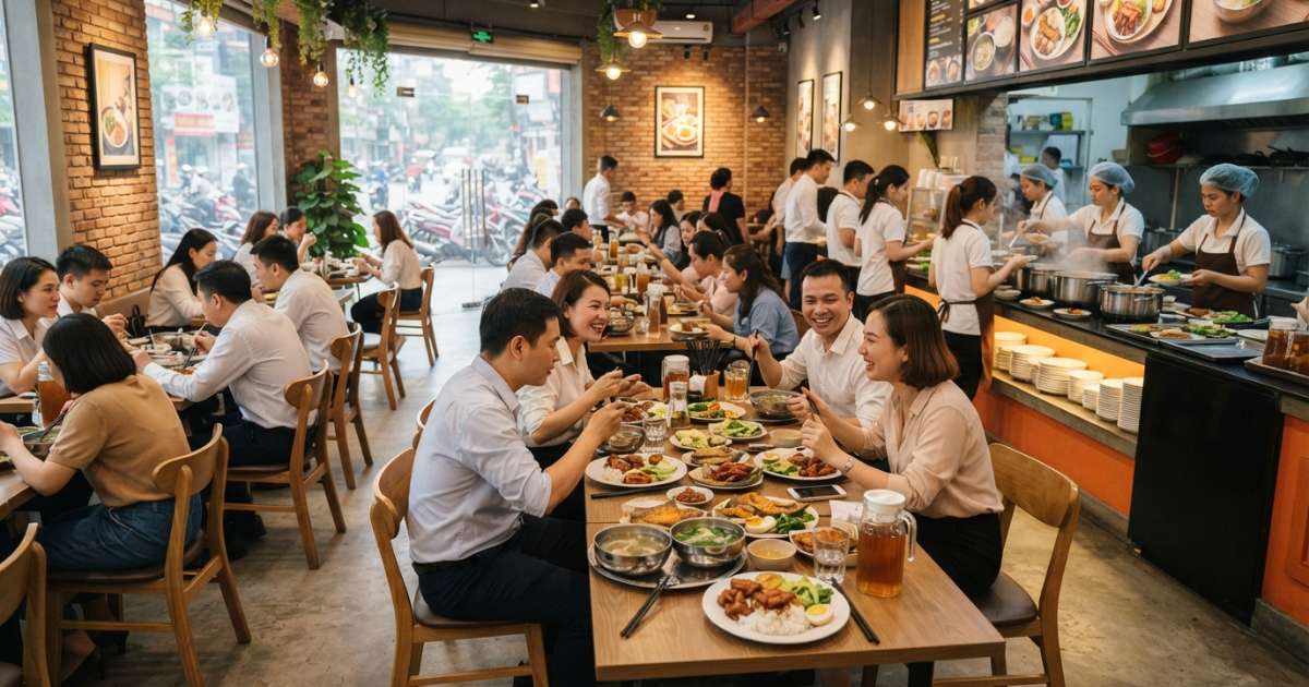 Các mẫu thiết kế quán cơm văn phòng phổ biến hiện nay