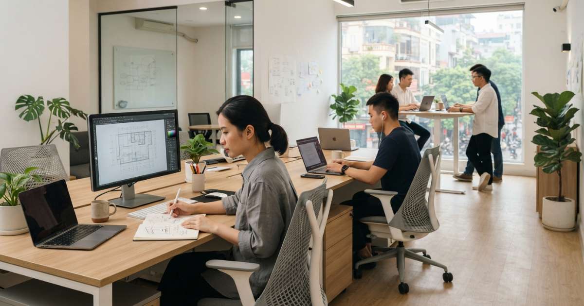 Gợi ý các mẫu văn phòng đơn giản tối ưu diện tích tốt nhất
