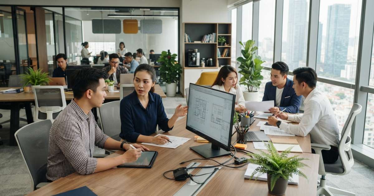 Phân loại mẫu văn phòng đẹp theo diện tích và quy mô nhân sự