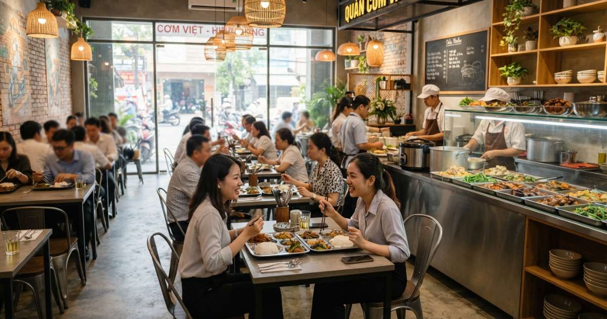 thiết kế quán cơm văn phòng