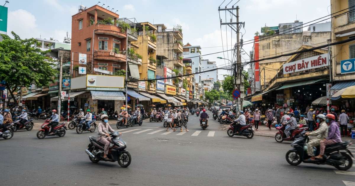 Vị trí địa lý và hạ tầng giao thông xung quanh ngã tư Bảy Hiền